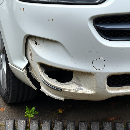 damaged car bumper