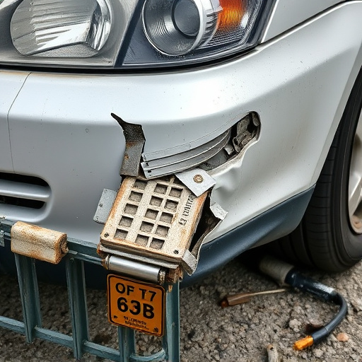damaged car bumper