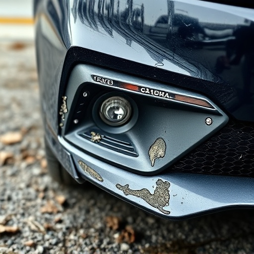 damaged car bumper