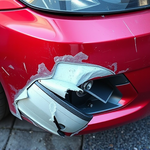 damaged car bumper
