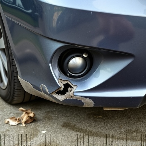 damaged car bumper