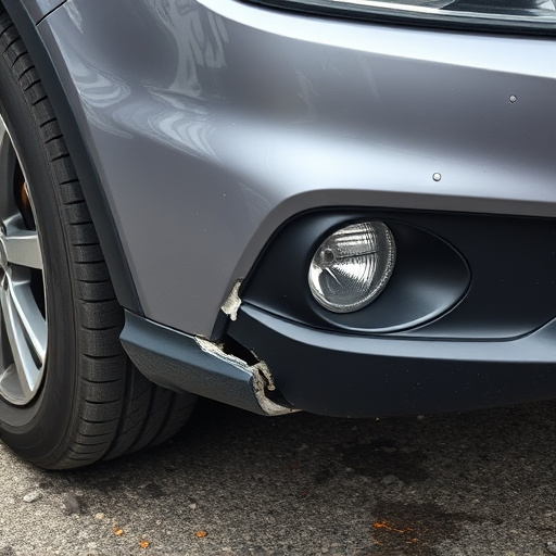 damaged car bumper