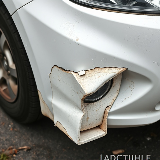 damaged car bumper