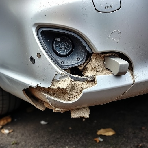 damaged car bumper