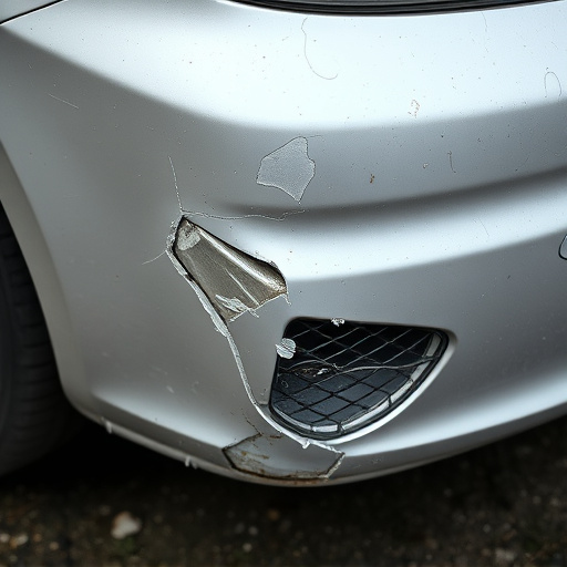 damaged car bumper