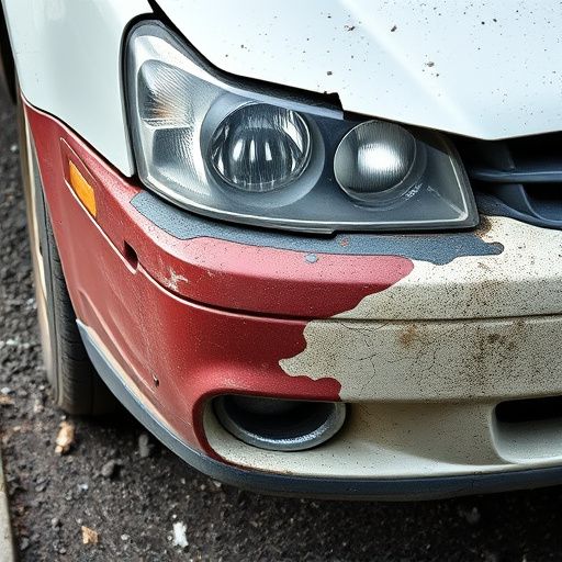 damaged car bumper