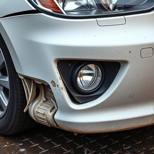 damaged car bumper