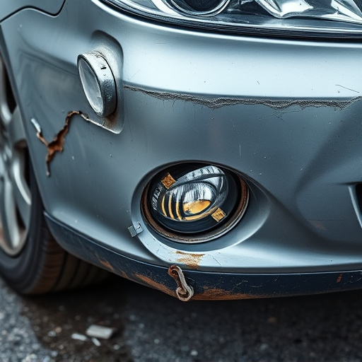 damaged car bumper