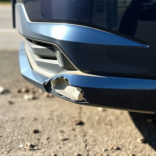 damaged car bumper