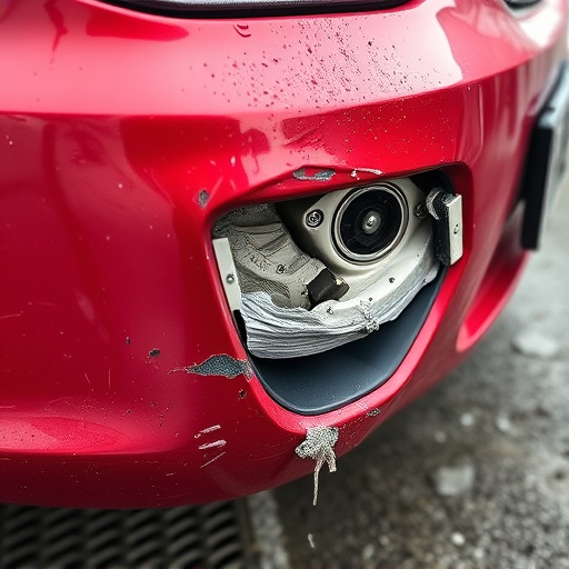 damaged car bumper