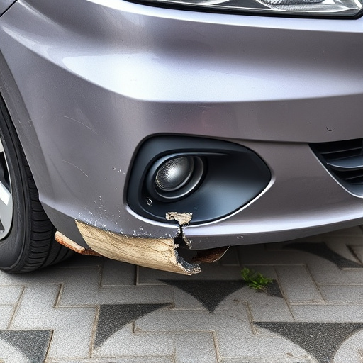 damaged car bumper