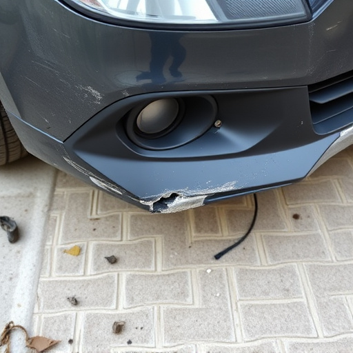 damaged car bumper