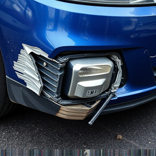 damaged car bumper