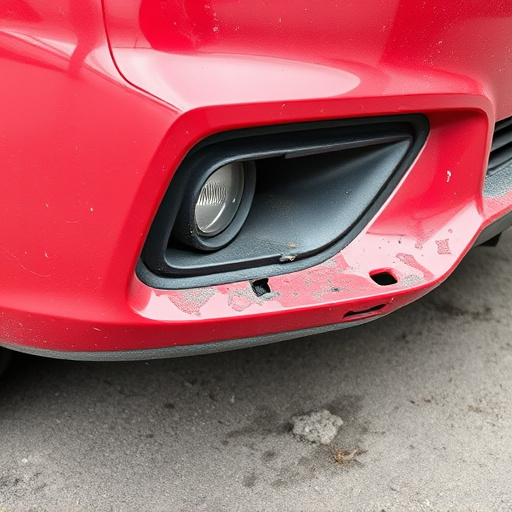 damaged car bumper
