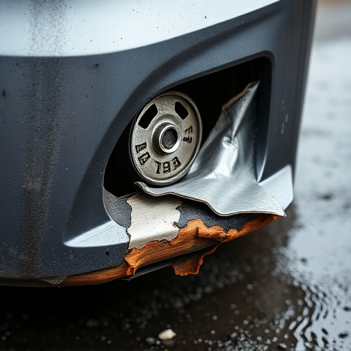 damaged car bumper