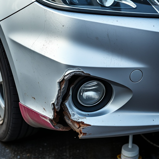 damaged car bumper