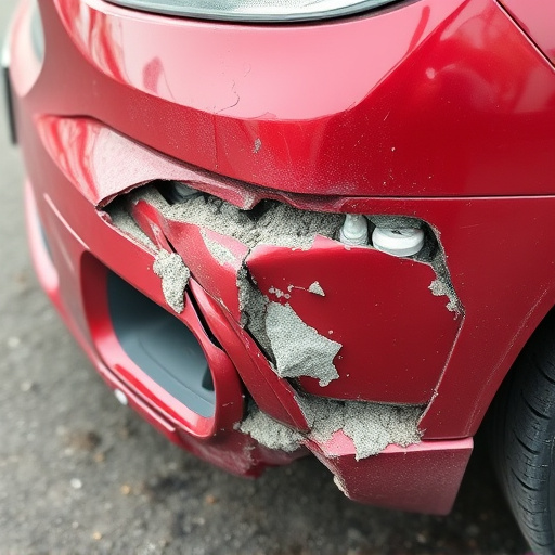 damaged car bumper