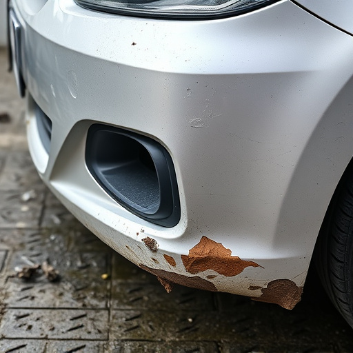 damaged car bumper