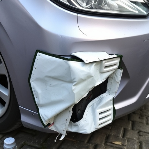 damaged car bumper