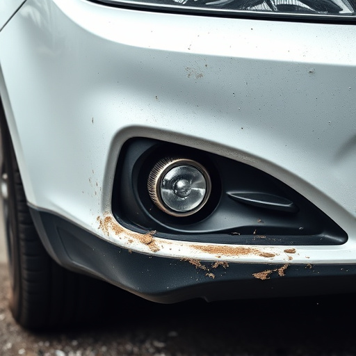 damaged car bumper