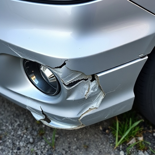 damaged car bumper
