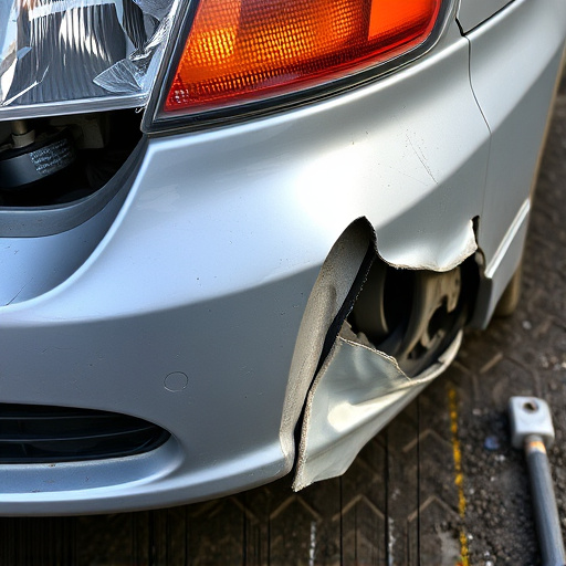 damaged car bumper