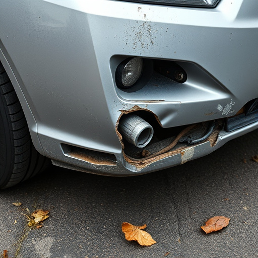 damaged car bumper