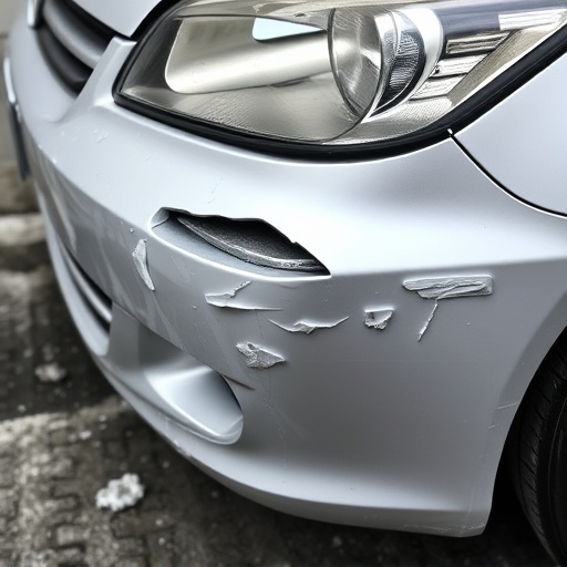 damaged car bumper