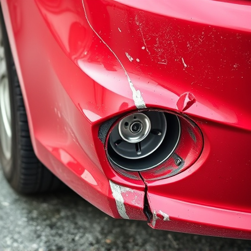 damaged car bumper