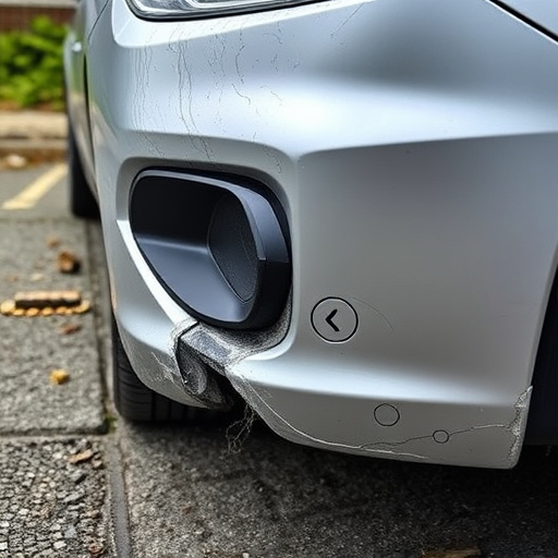 damaged car bumper