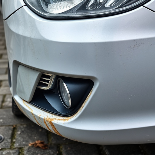 damaged car bumper