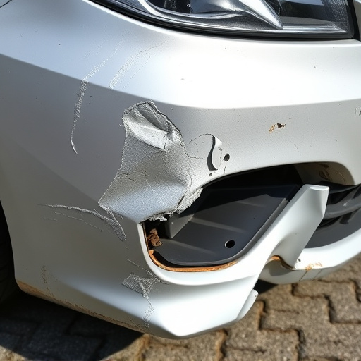 damaged car bumper