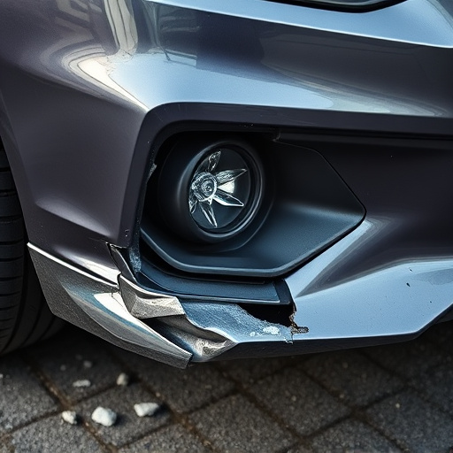 damaged car bumper