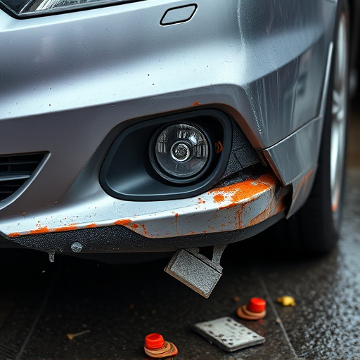 damaged car bumper