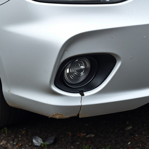 damaged car bumper