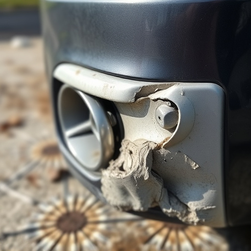 damaged car bumper