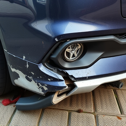 damaged car bumper