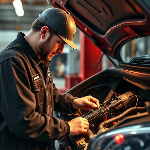 auto technician working