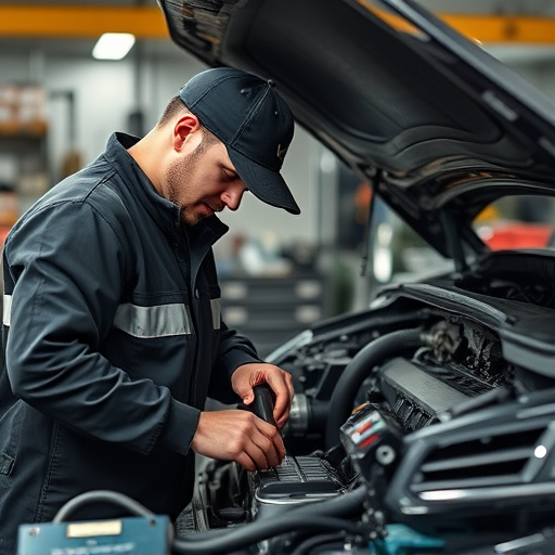 auto technician working
