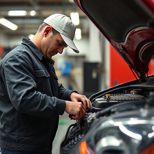 auto technician working