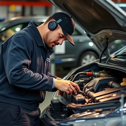 auto technician working
