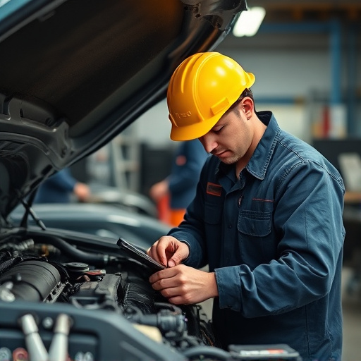 auto technician working