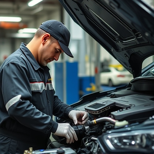 auto technician working