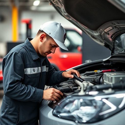 auto technician working