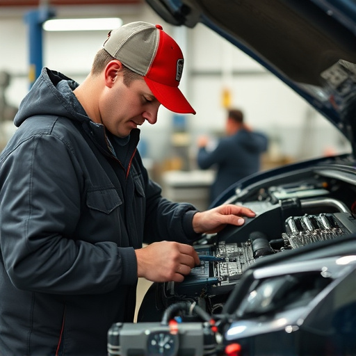 auto technician working