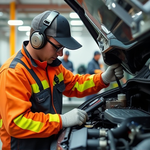 auto technician working