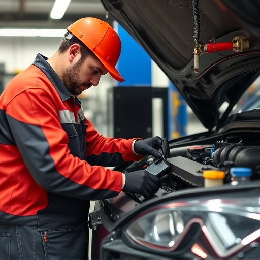 auto technician working