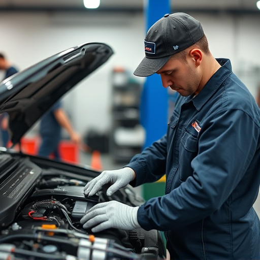 auto technician working