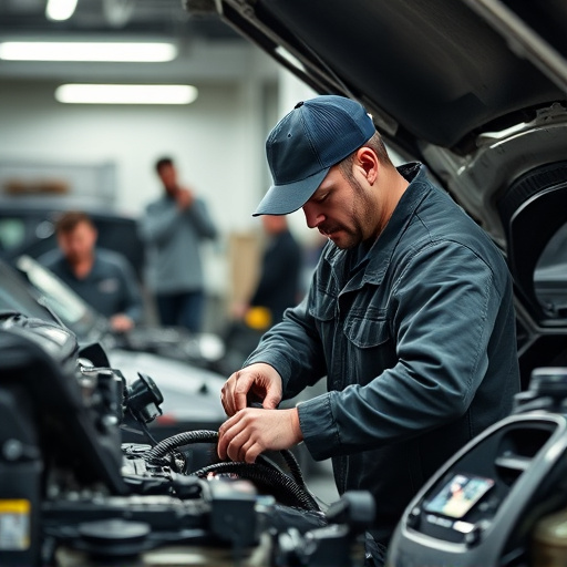 auto technician working