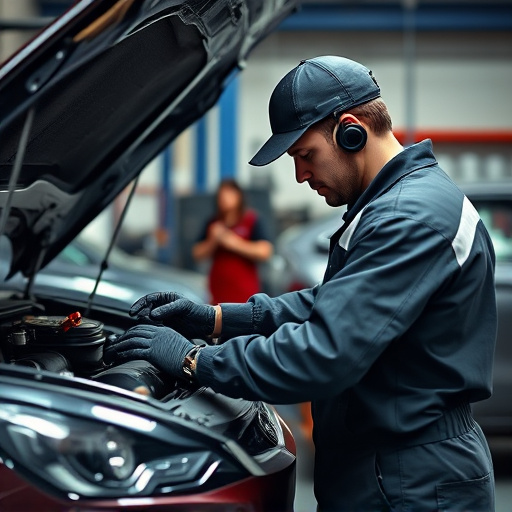auto technician working